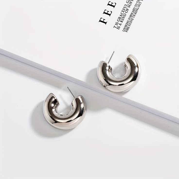 Argollas chunky silver