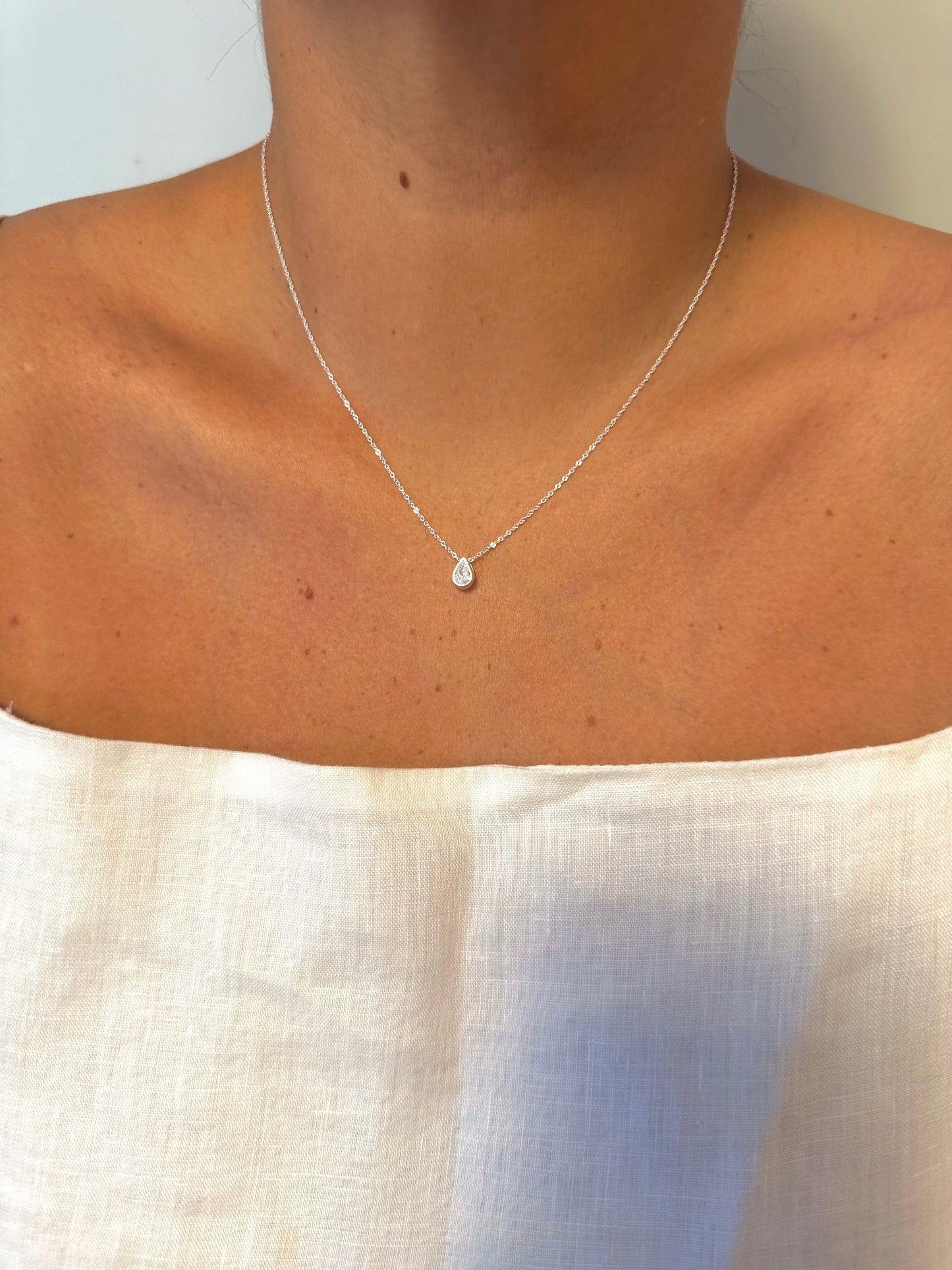 Collar punto de luz gota plata925