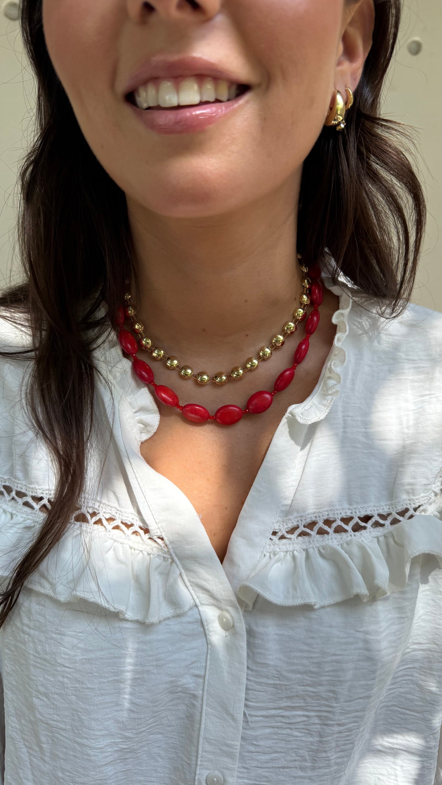 Collar Rojo oval