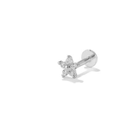 Piercing mini flor silver