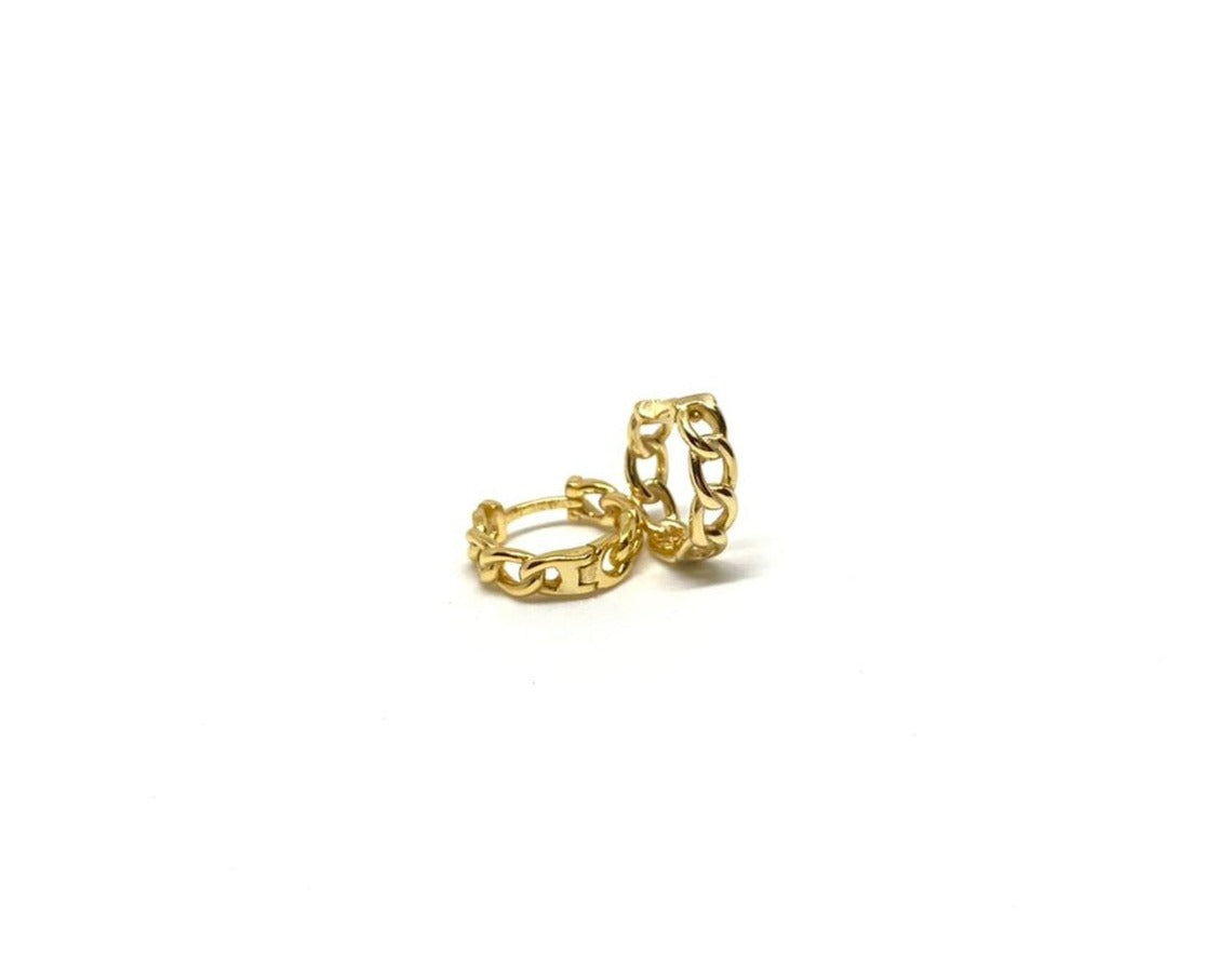 Mini argollas eslabones oro
