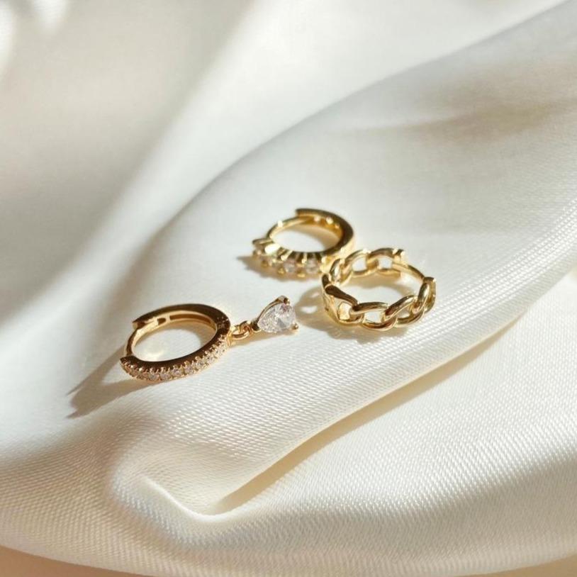 Mini argollas eslabones oro