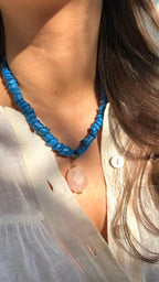 Collar azul cuarzo XL