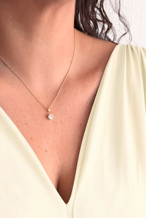 Collar punto de luz colgante gold