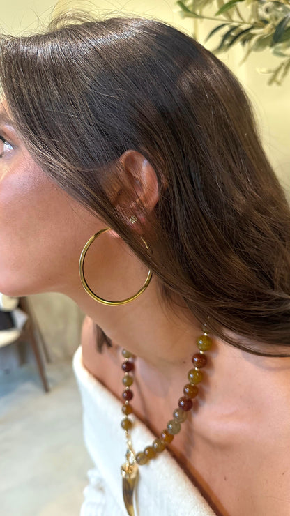 Argollas tubo XL gold