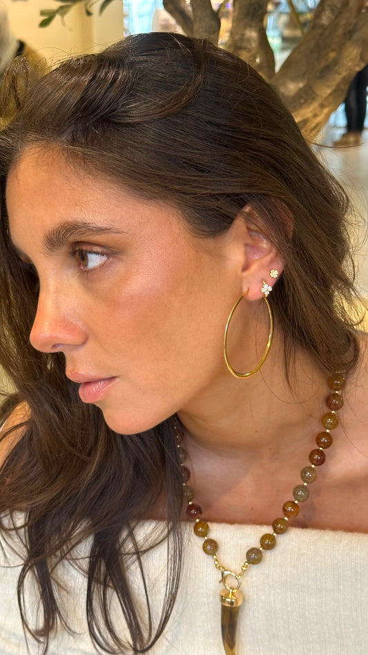 Argollas tubo XL gold