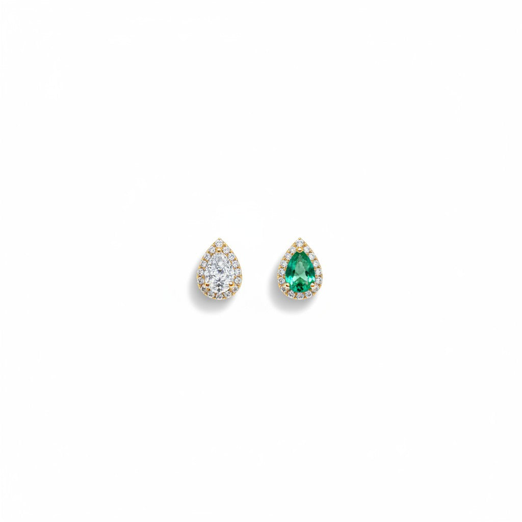 Aros gota cristal gold