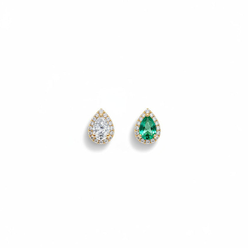 Aros gota cristal gold