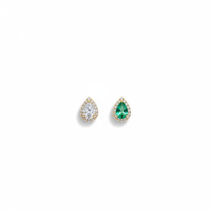 Aros gota cristal gold