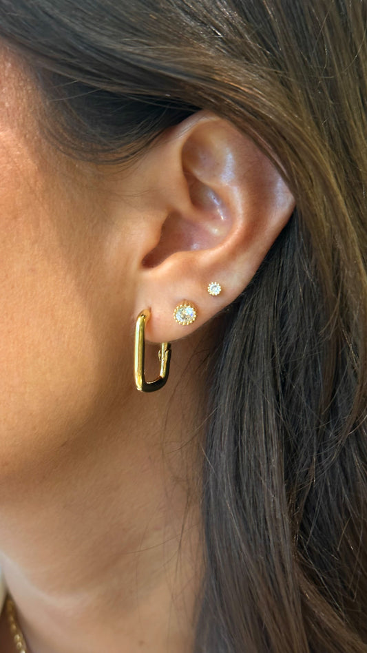 Argollas rectangulares gold