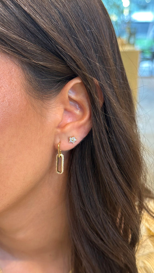 Mini aros flor cristal