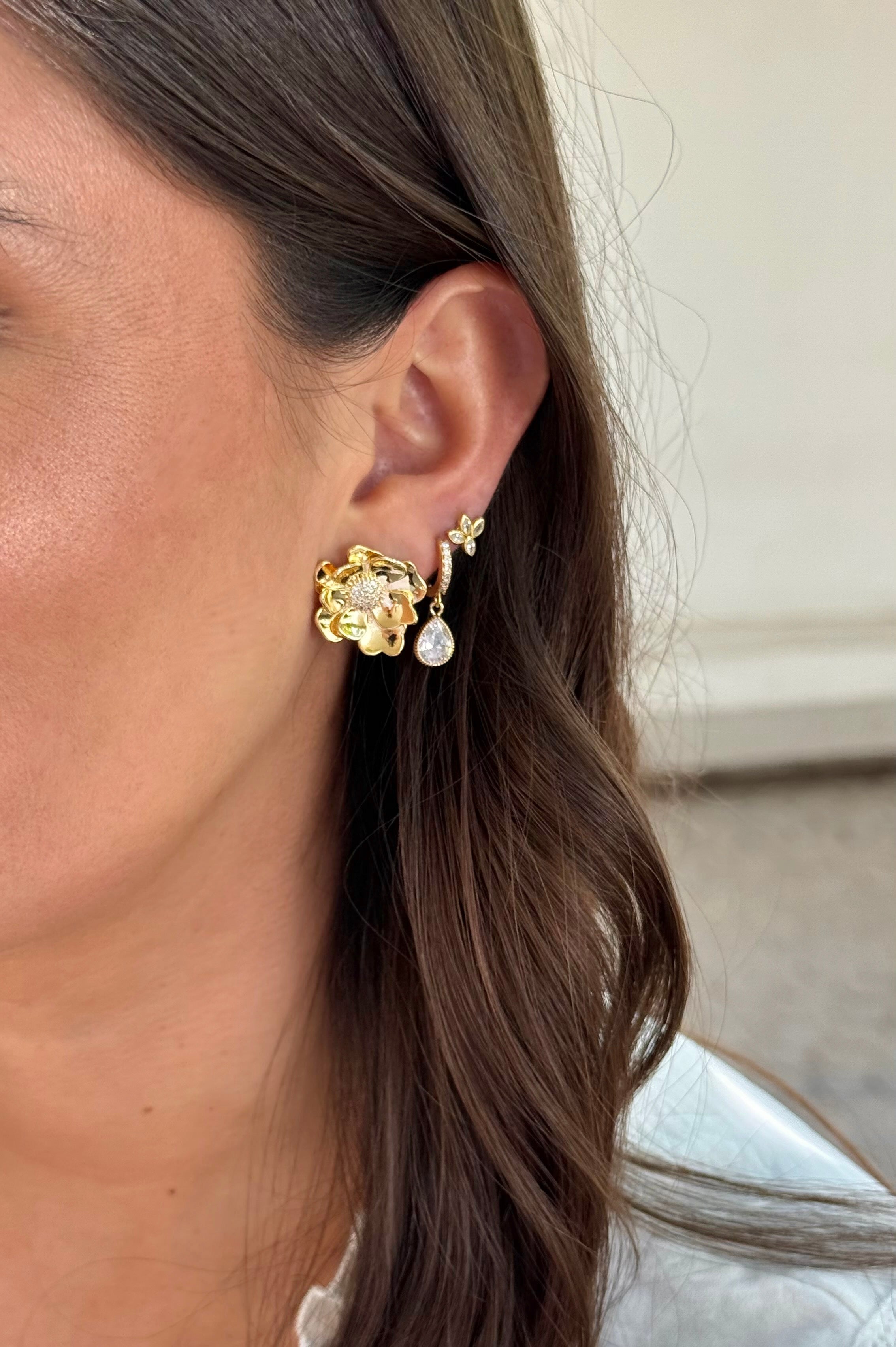 Aros flor M gold