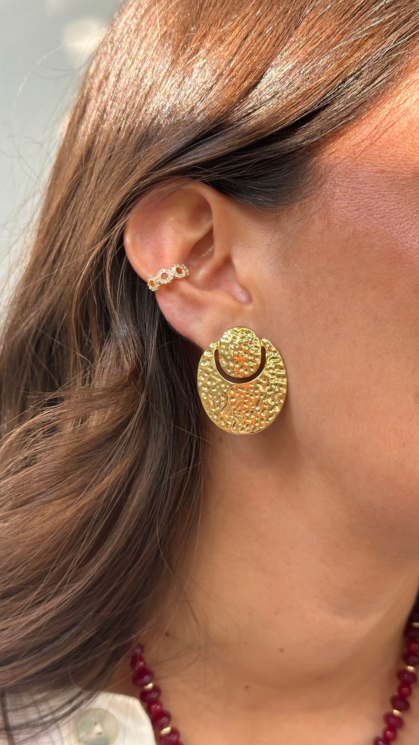 Aros oval martillados