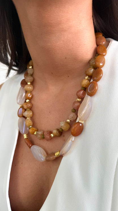 Collar piedras terracota