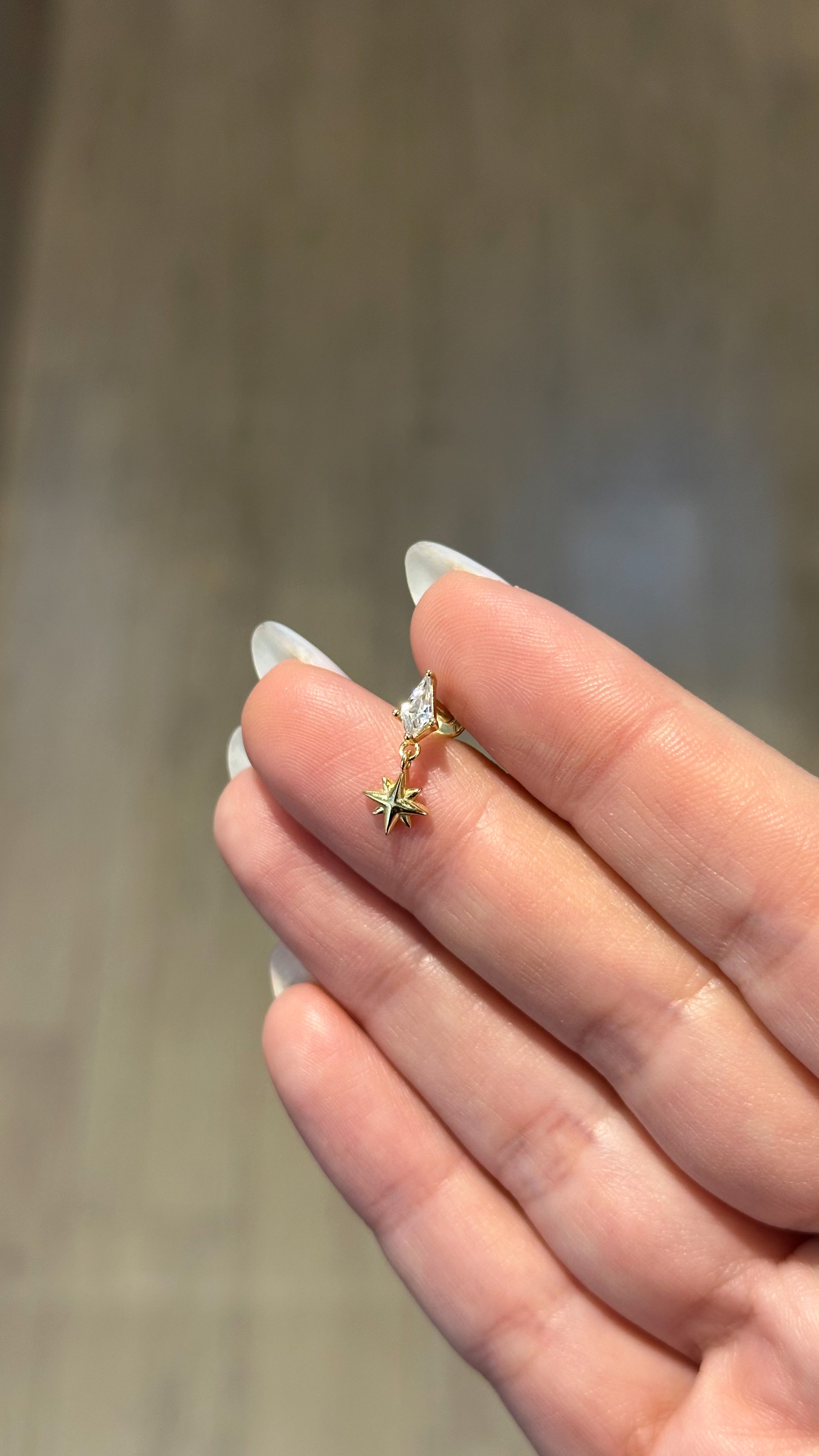 Piercing destello rombo gold