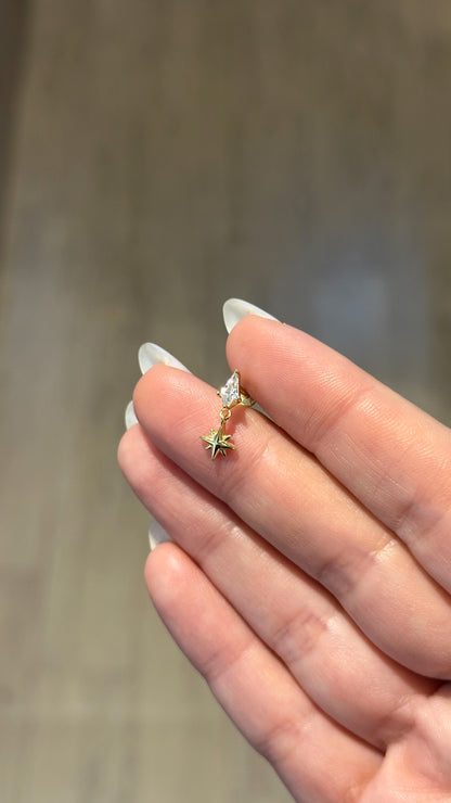 Piercing destello rombo gold
