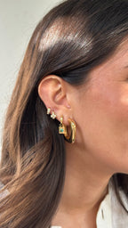 Argollas flor cristales gold