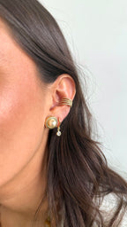 Argollas mini punto luz gold