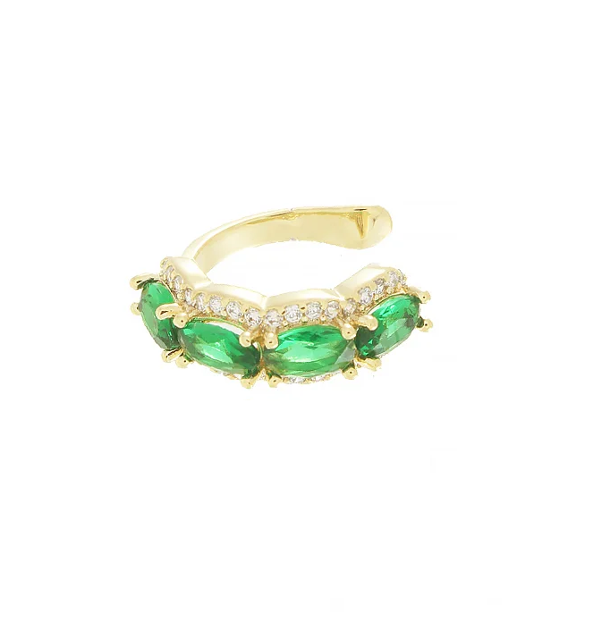 Earcuff green XL gold