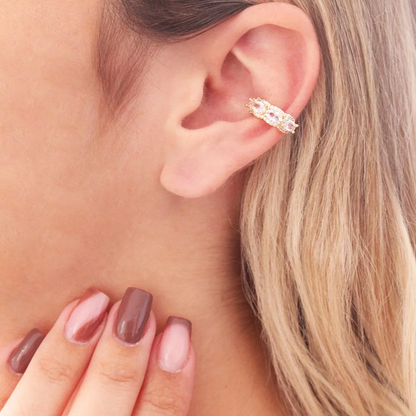 Earcuff green XL gold