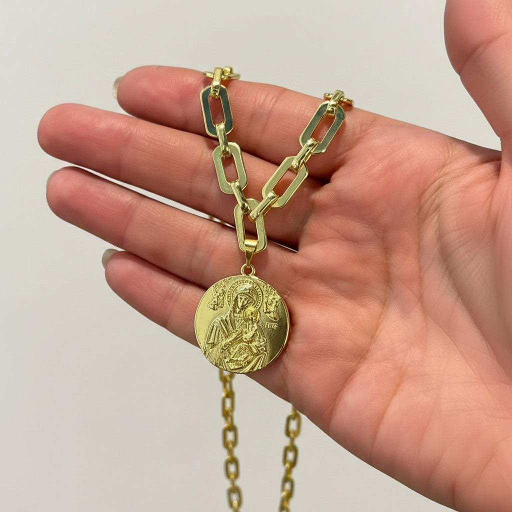 Collar Virgen y niño Jesús