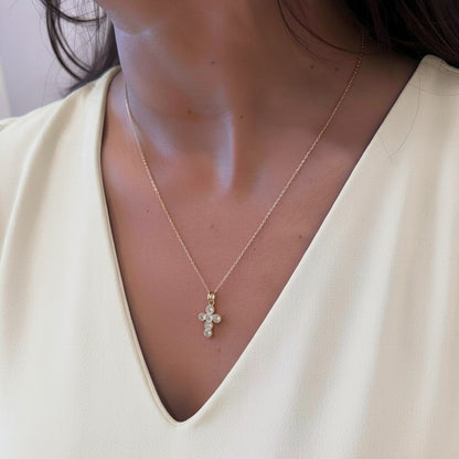 Collar cruz cristales