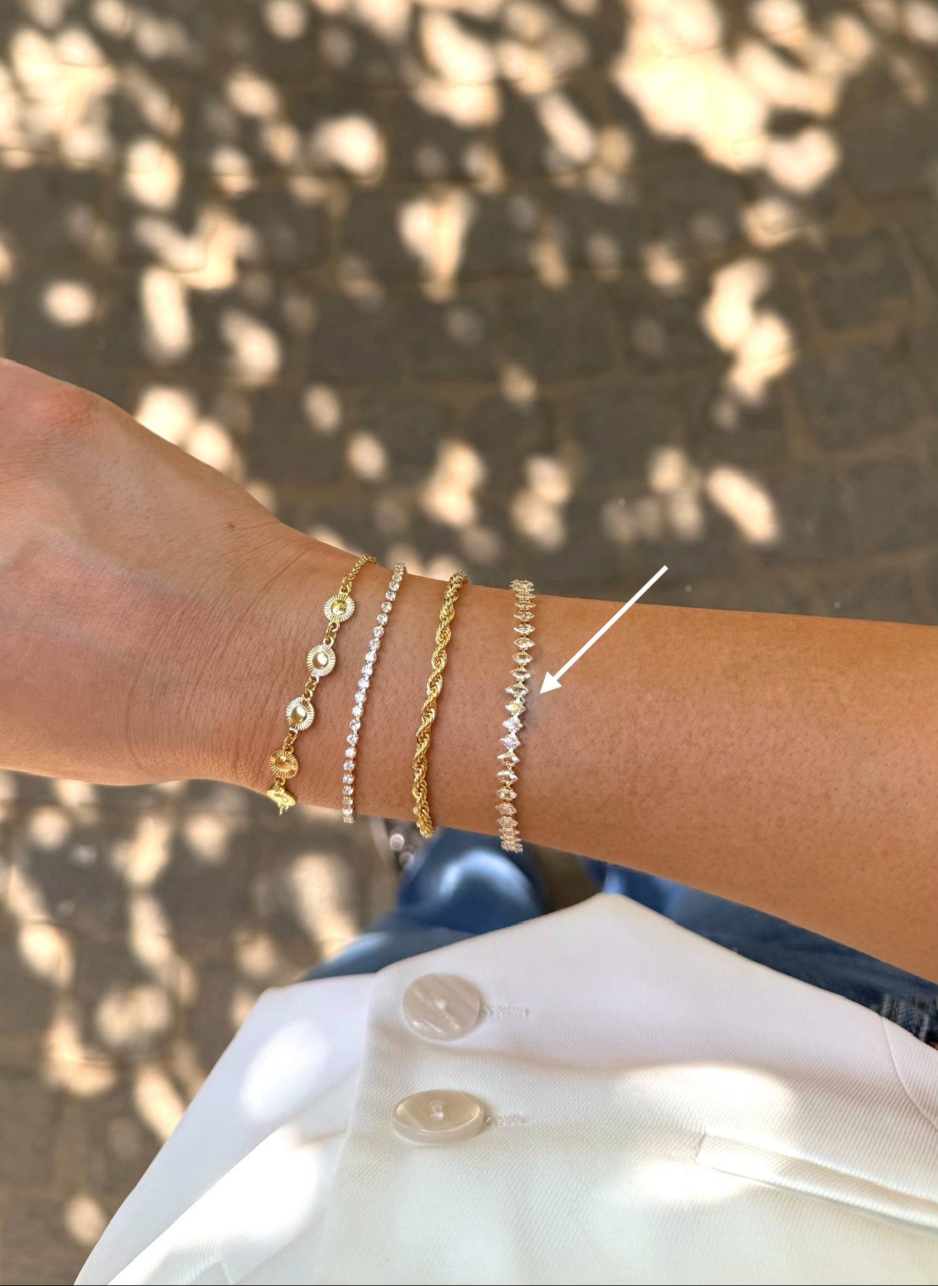 Pulsera Shiny gold rombo