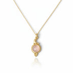 Collar luna cuarzo rosa gold