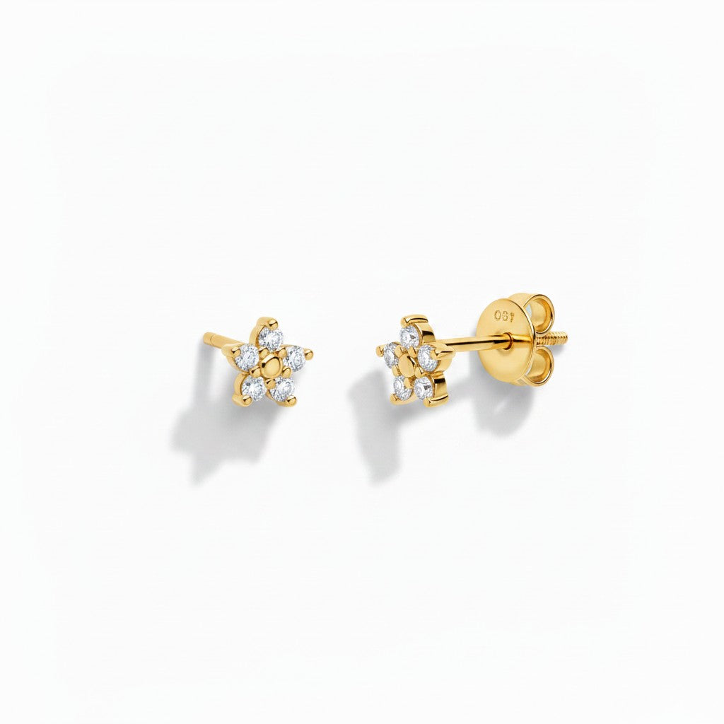 Mini aros flor cristal