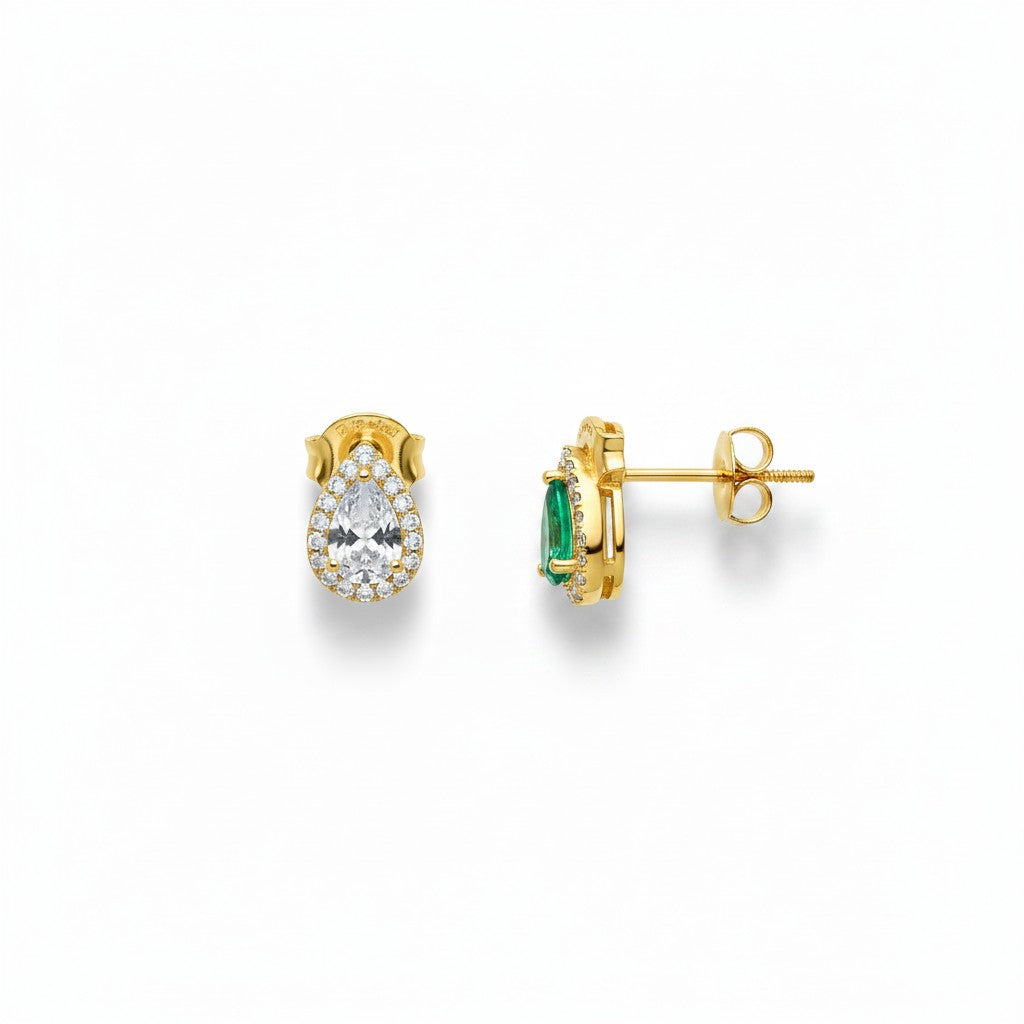Aros gota cristal gold