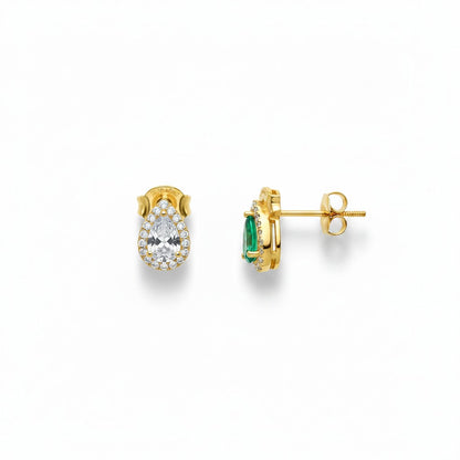 Aros gota cristal gold