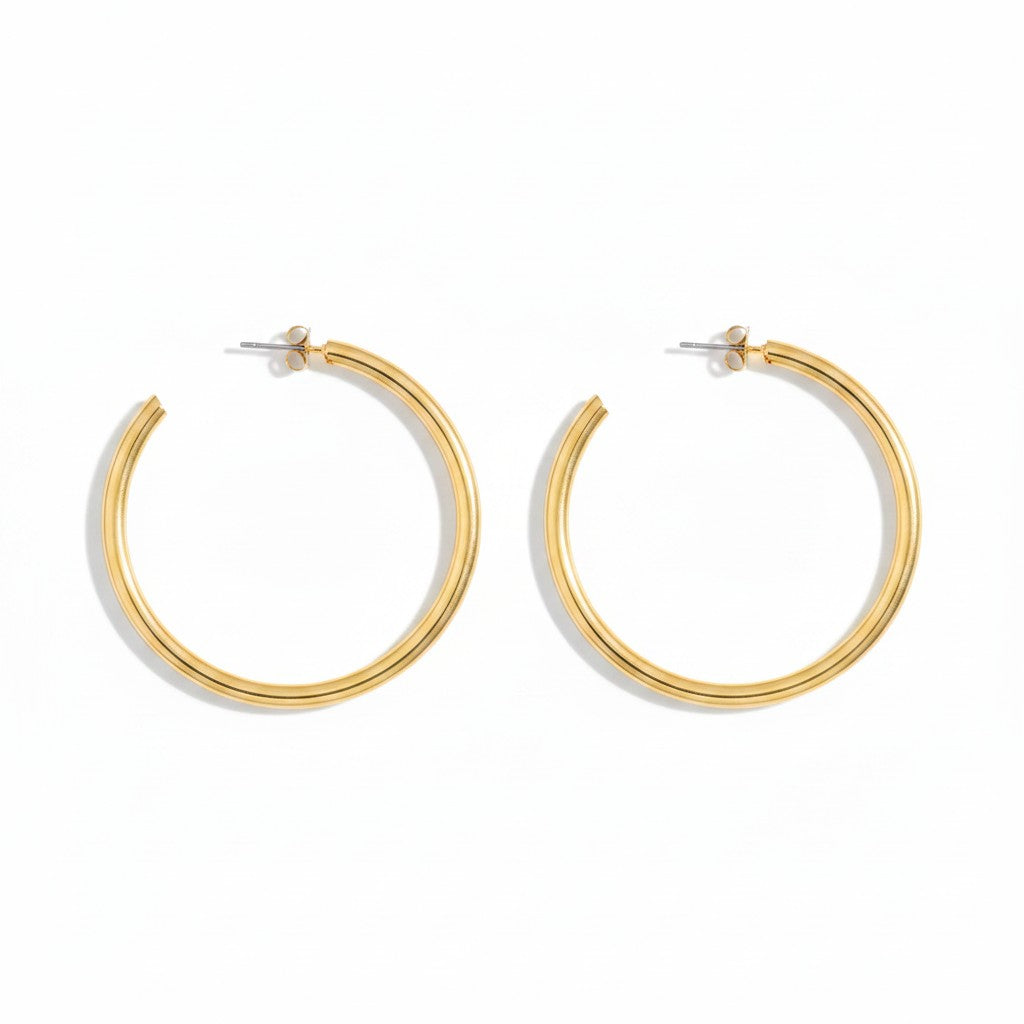 Argollas tubo XL gold