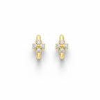 Argollas flor cristales gold