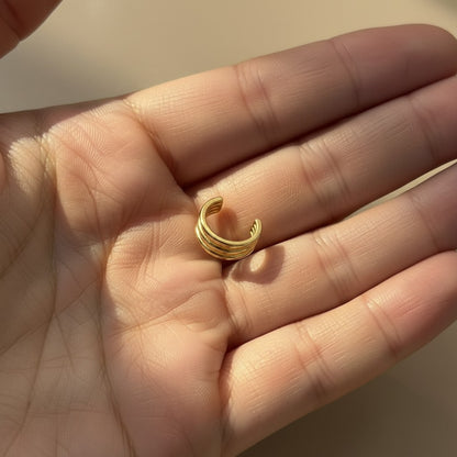 Earcuff triple liso gold