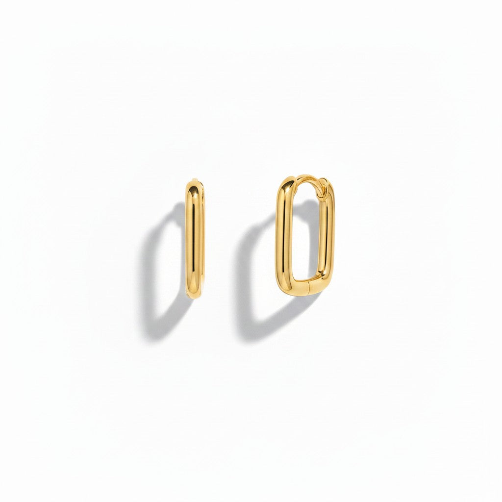 Argollas rectangulares gold