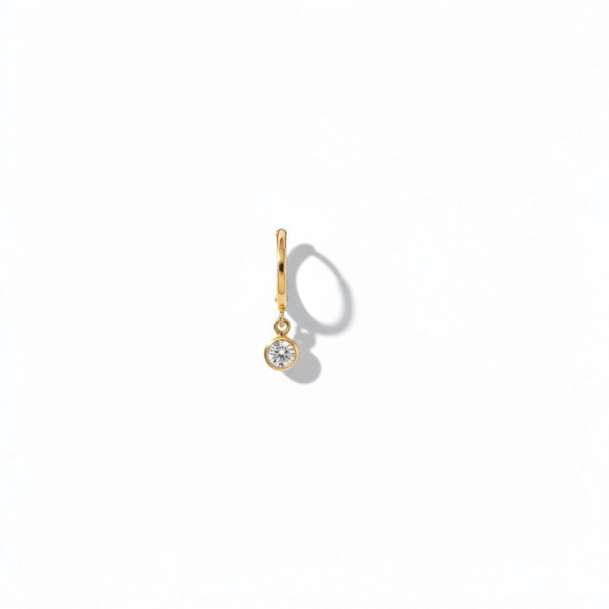 Argollas mini punto luz gold