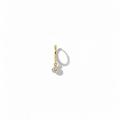 Argollas mini punto luz gold
