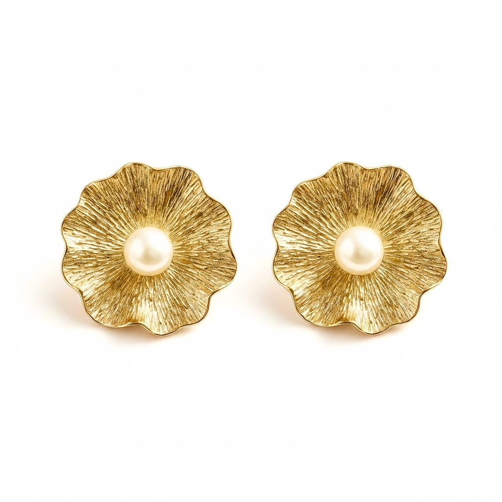 Aros gran flor gold