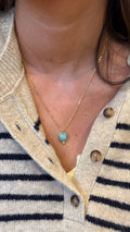 Collar piedra agua marina gold