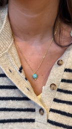 Collar piedra agua marina gold