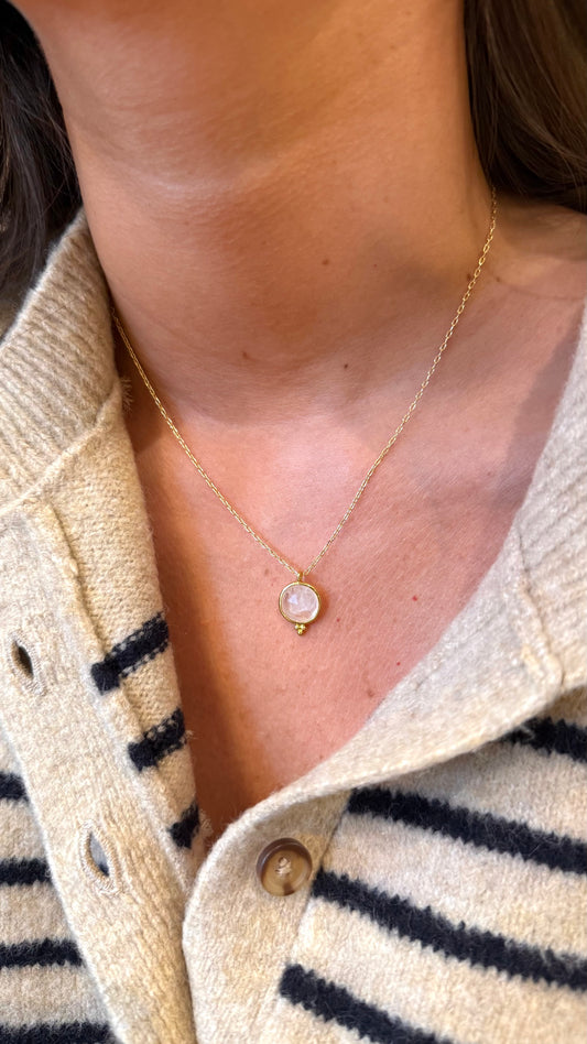 Collar piedra cuarzo gold