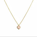 Collar piedra cuarzo rosa gold