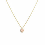 Collar piedra cuarzo rosa gold