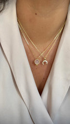Collar piedra cuarzo rosa gold