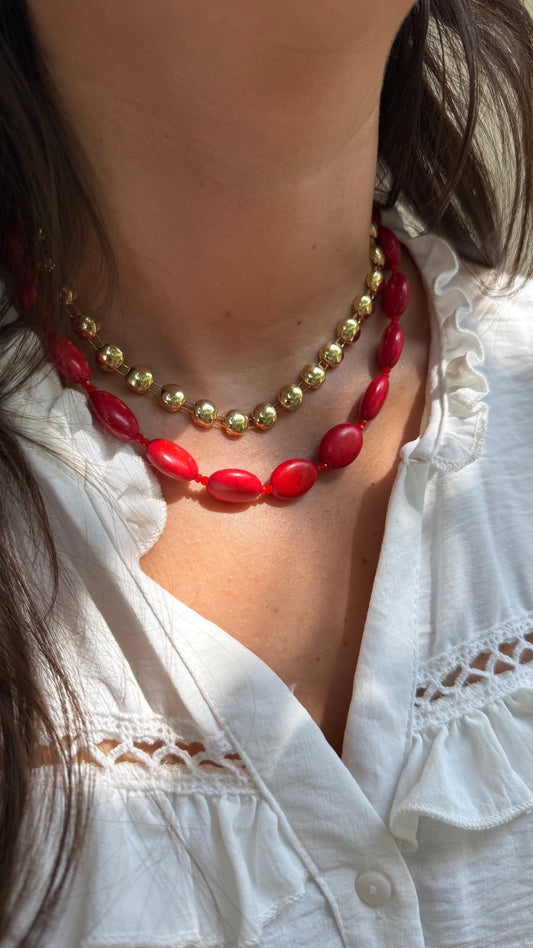 Collar Rojo oval