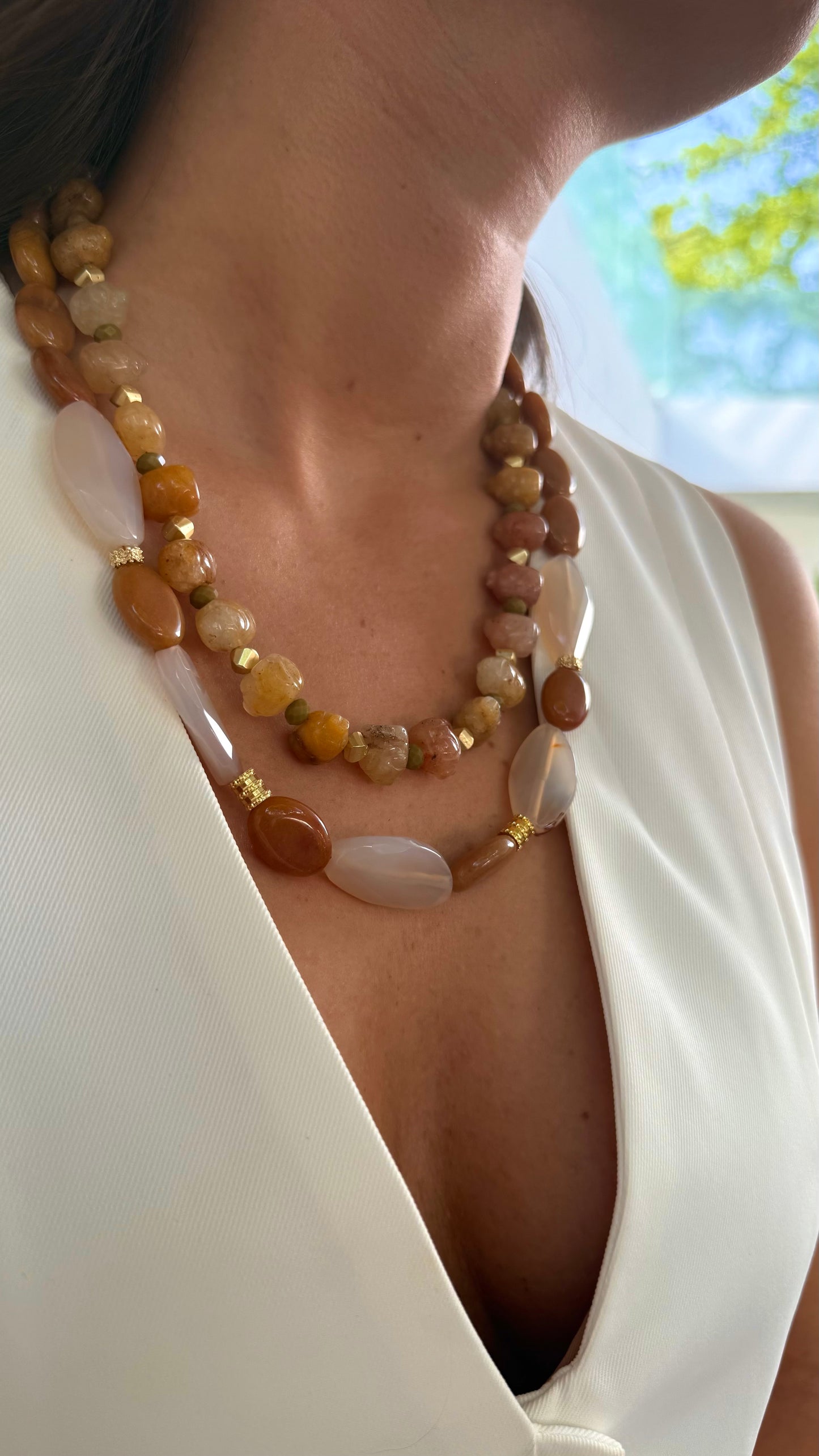 Collar piedras terracota