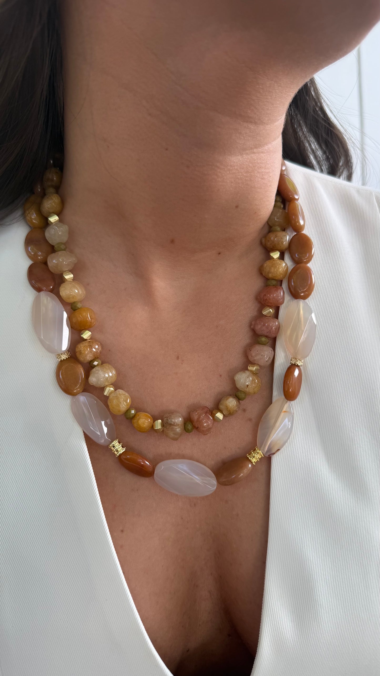 Collar piedras terracota