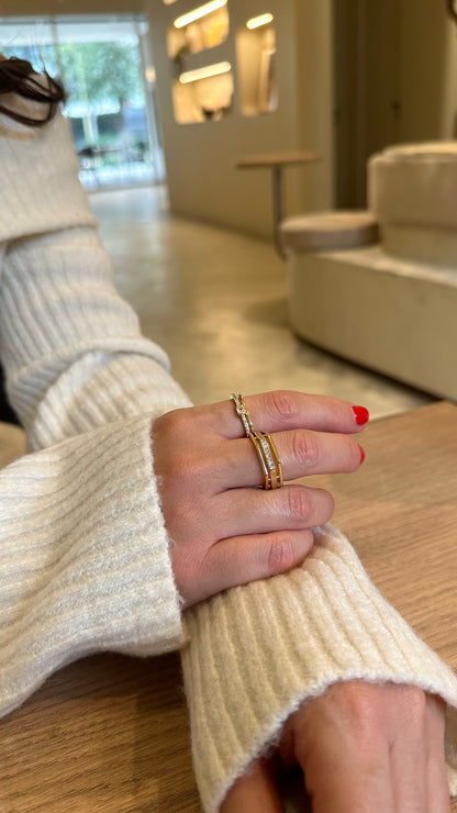 Anillo hexagonal gold