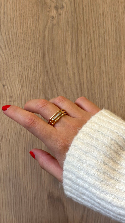Anillo hexagonal gold