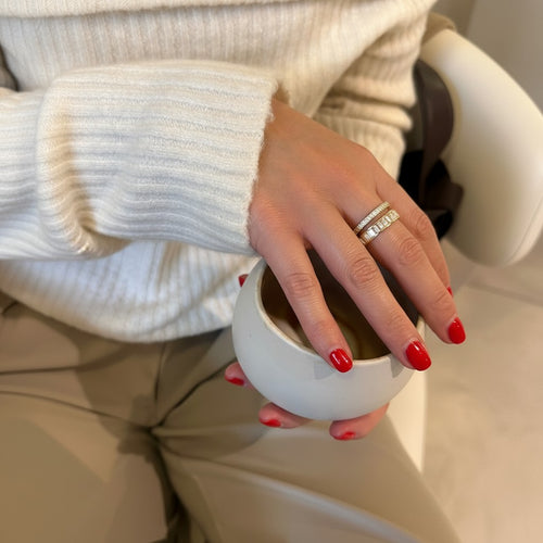 Anillo doble cristales XL